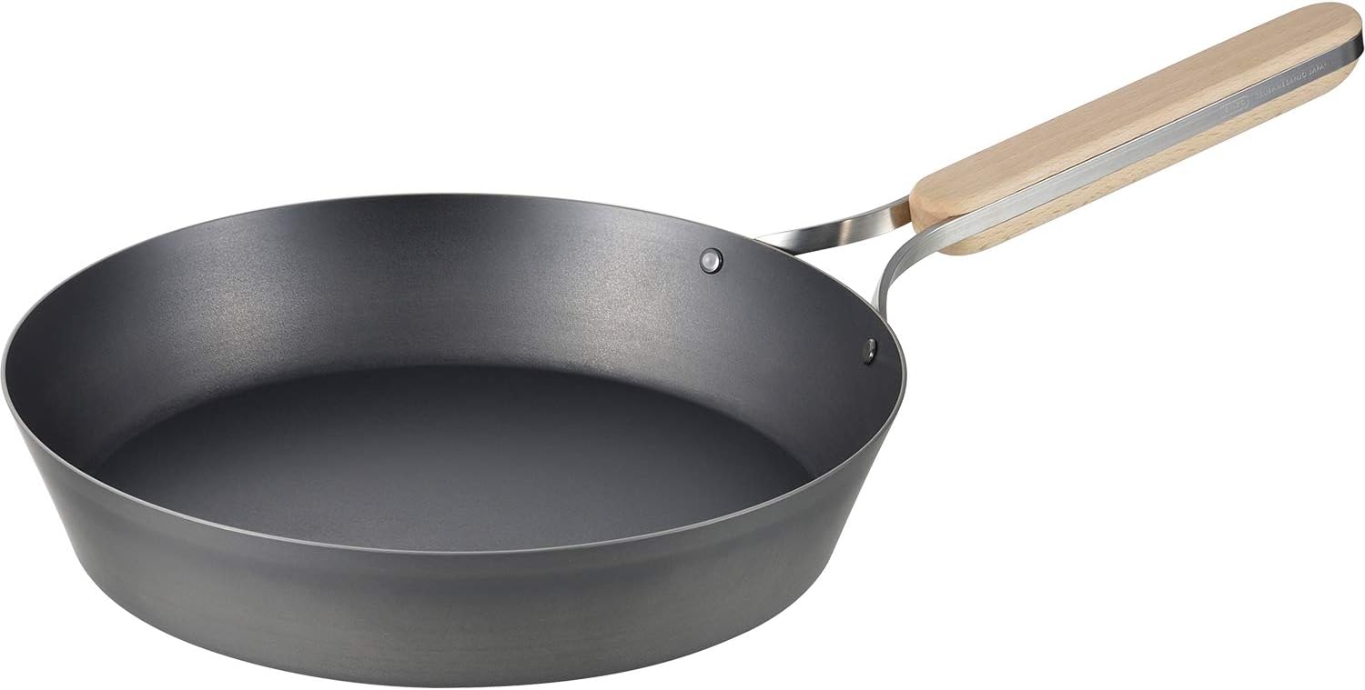 日本製 燕三条 鉄フライパン 26cm IH対応 木のハンドル