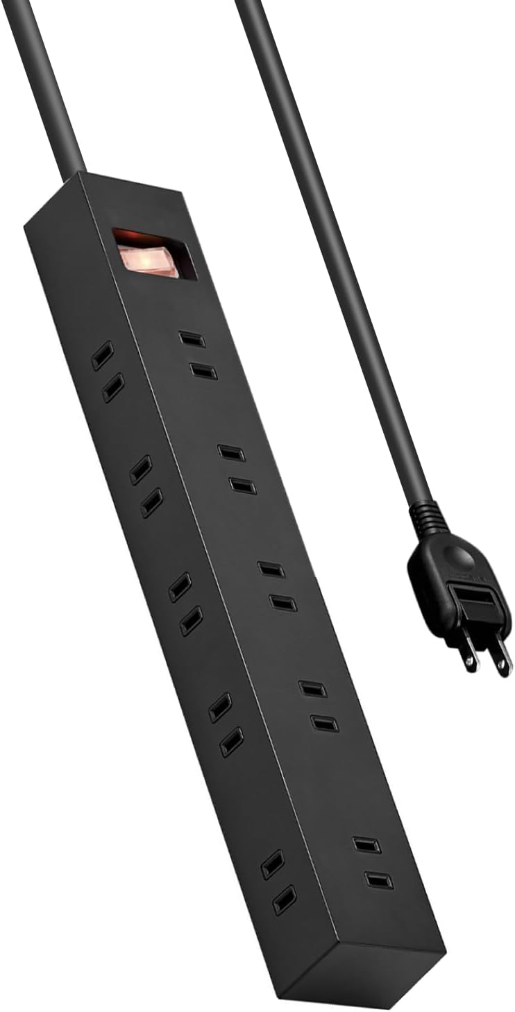 エレコム 雷ガード付き10口電源タップ（1m・コンパクト・ブラック）