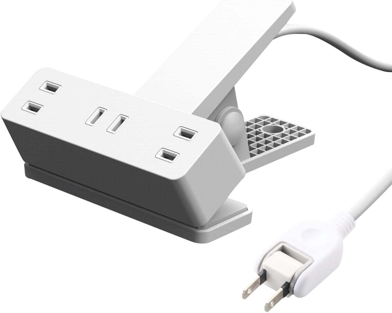 雷ガード付きホワイト電源タップ（3個口・3m・ほこりシャッター・スイングプラグ）
