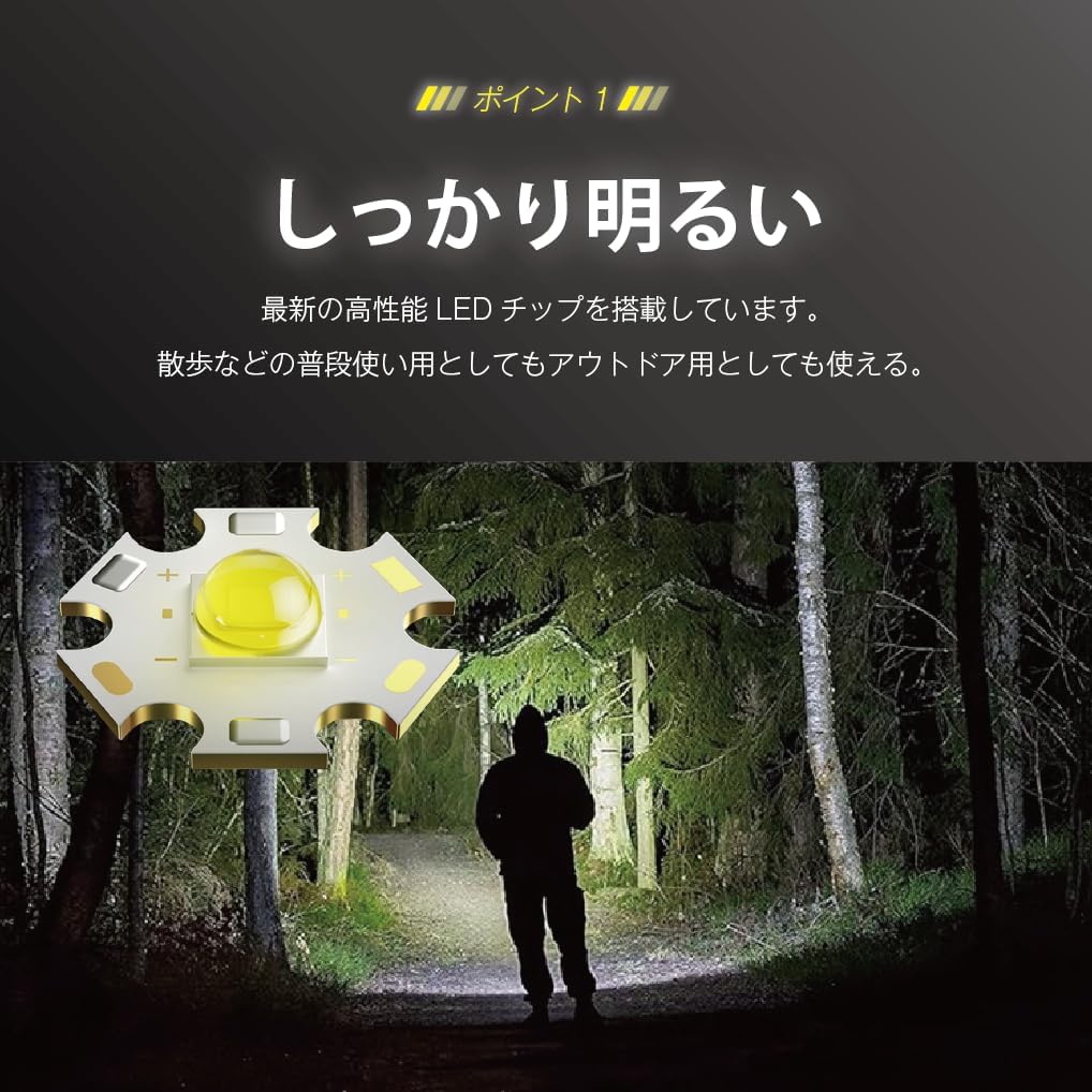 LED強力懐中電灯 小型 軍用 防水 ハンディライト 防災用 コンパクト