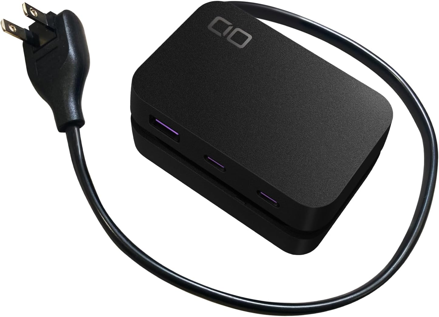 ポータブルUSB充電付き電源タップ 5口タイプC/A 合計0.5m収納リール ブラック