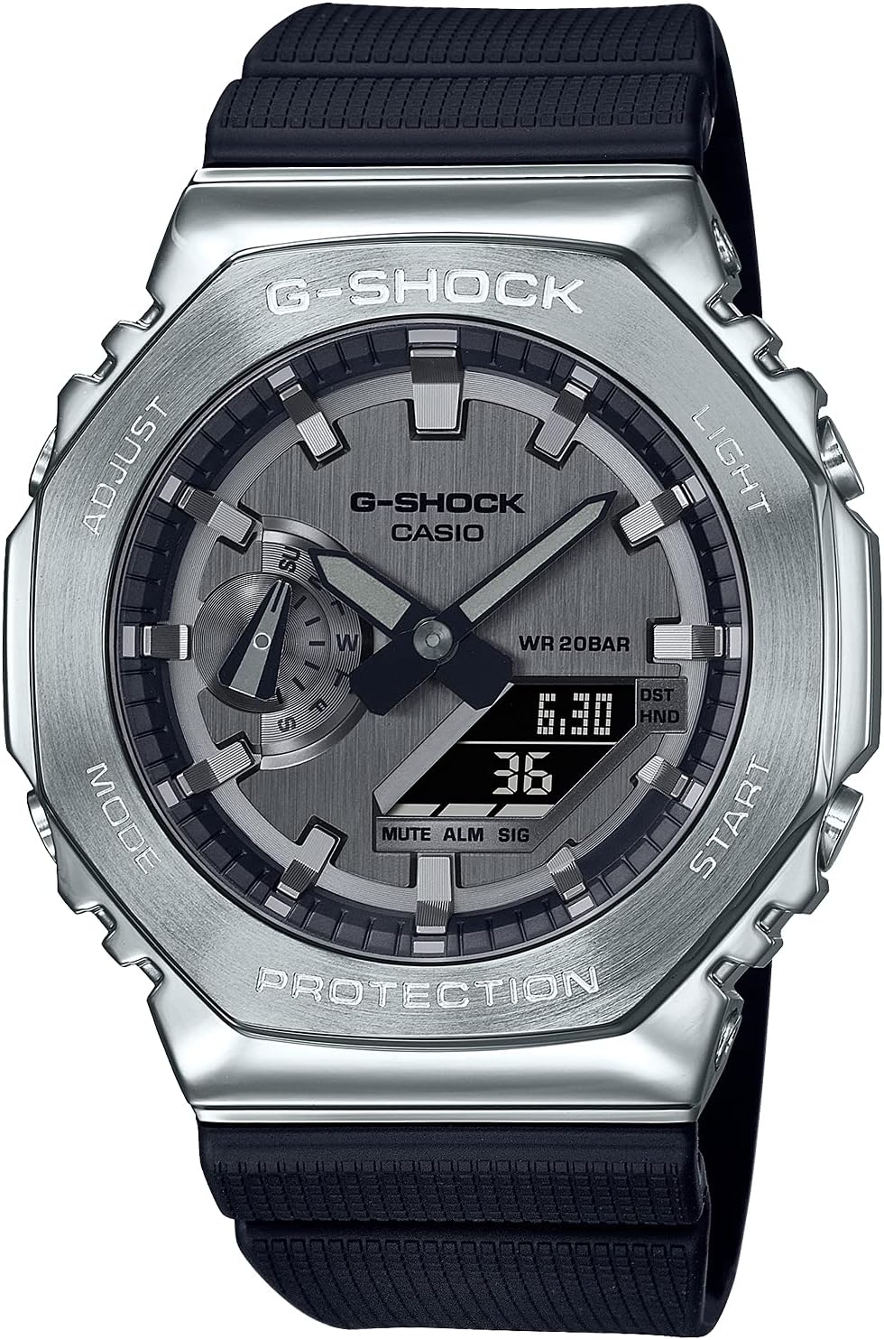 メンズ用カシオG-SHOCKメタルカバード腕時計 GM-2100-1AJF ブラック