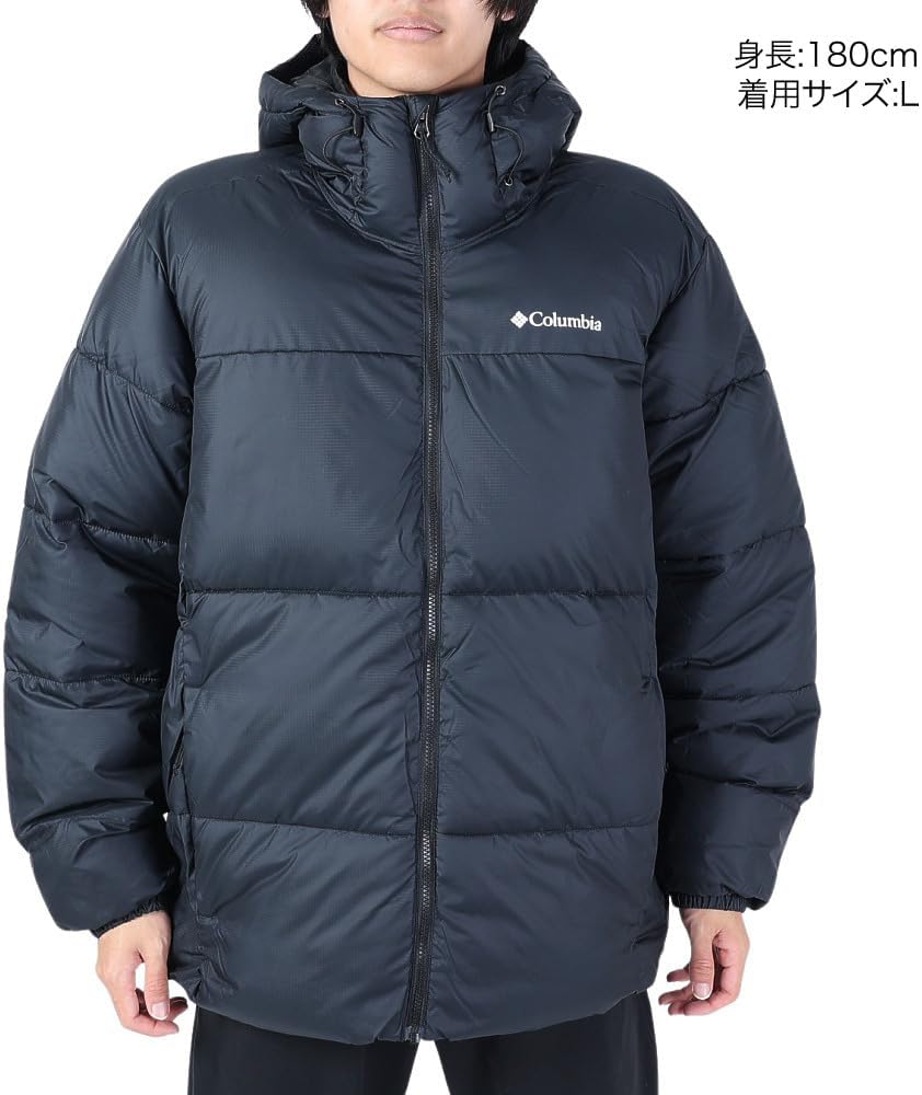 防寒アウター メンズ コロンビア Puffect フーデッドジャケット ブラック XL