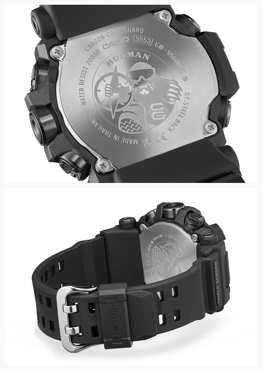 メンズ腕時計 G-SHOCK MUDMAN 電波ソーラー バイオマスプラスチック採用 ブラック【国内正規品】