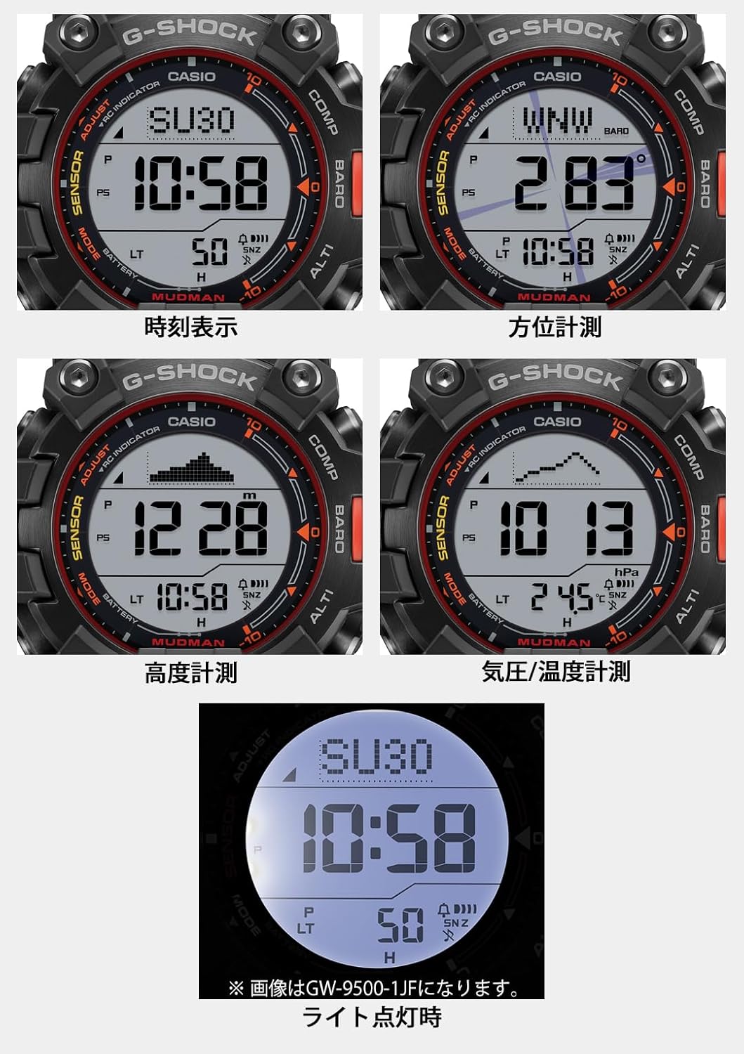メンズ腕時計 G-SHOCK MUDMAN 電波ソーラー バイオマスプラスチック採用 ブラック【国内正規品】