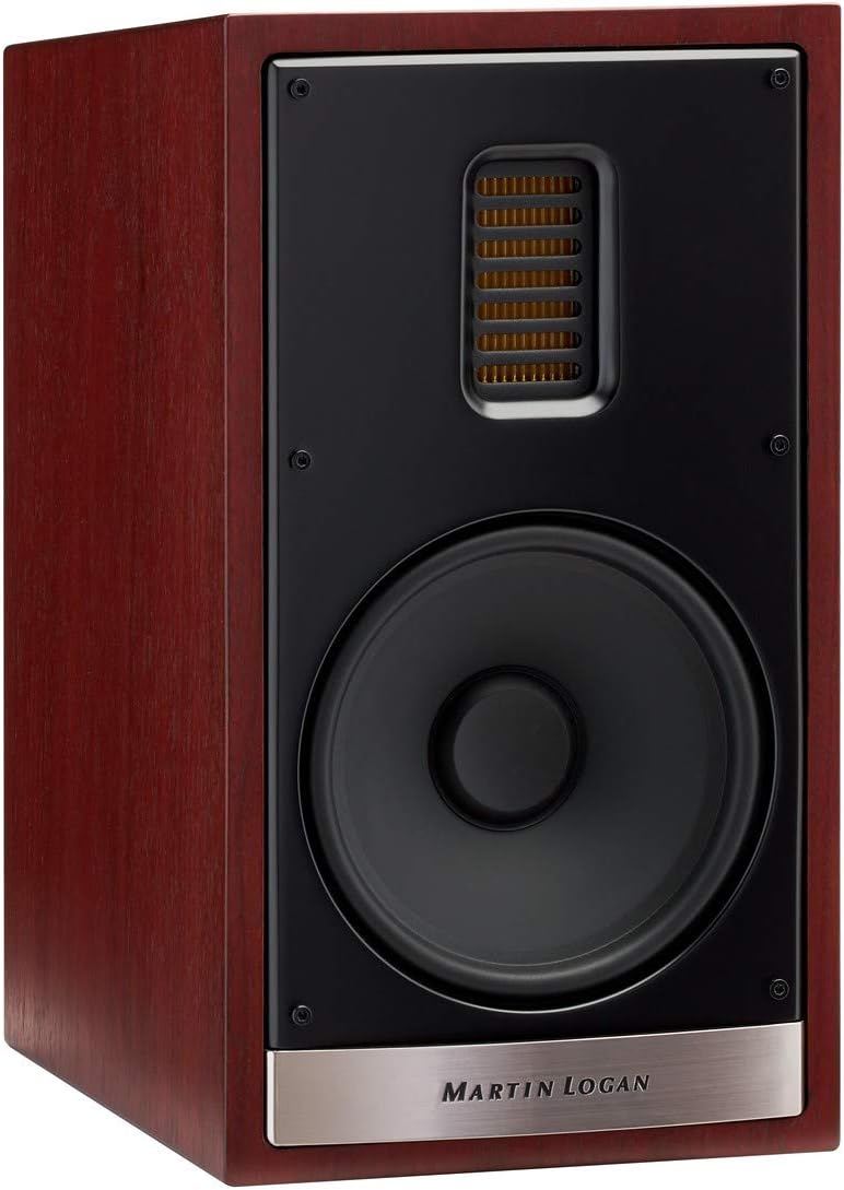 レッドウォールナット仕上げのMartin Logan Motion 35XTi 本棚スピーカー