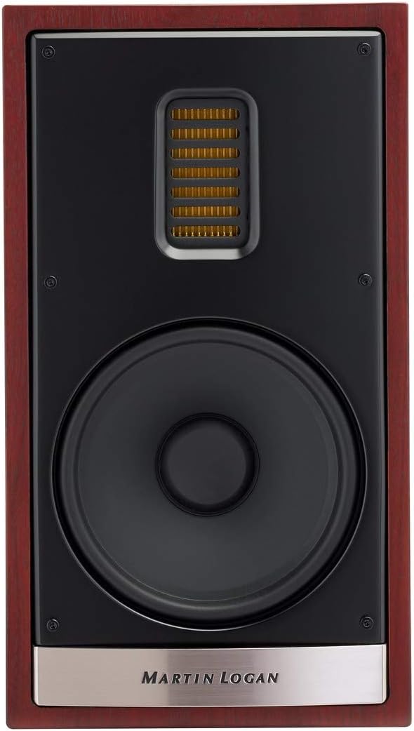 レッドウォールナット仕上げのMartin Logan Motion 35XTi 本棚スピーカー