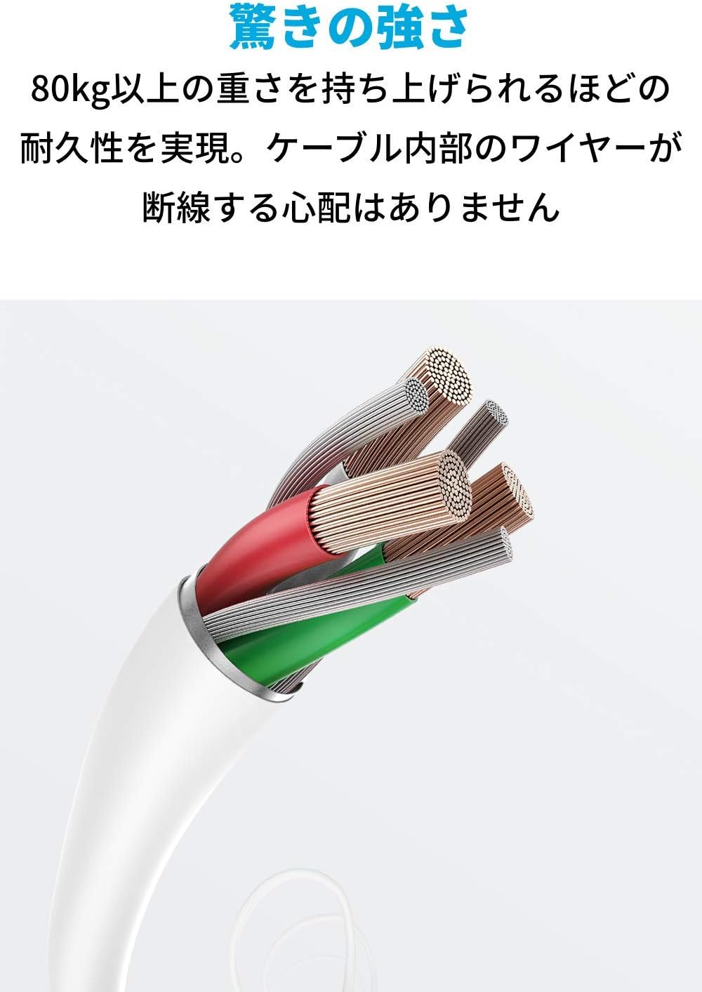 Anker PowerLine II MFi認証ライトニングケーブル 0.9m ホワイト (iPhone 14/13/12/11/X/8 Plus対応)