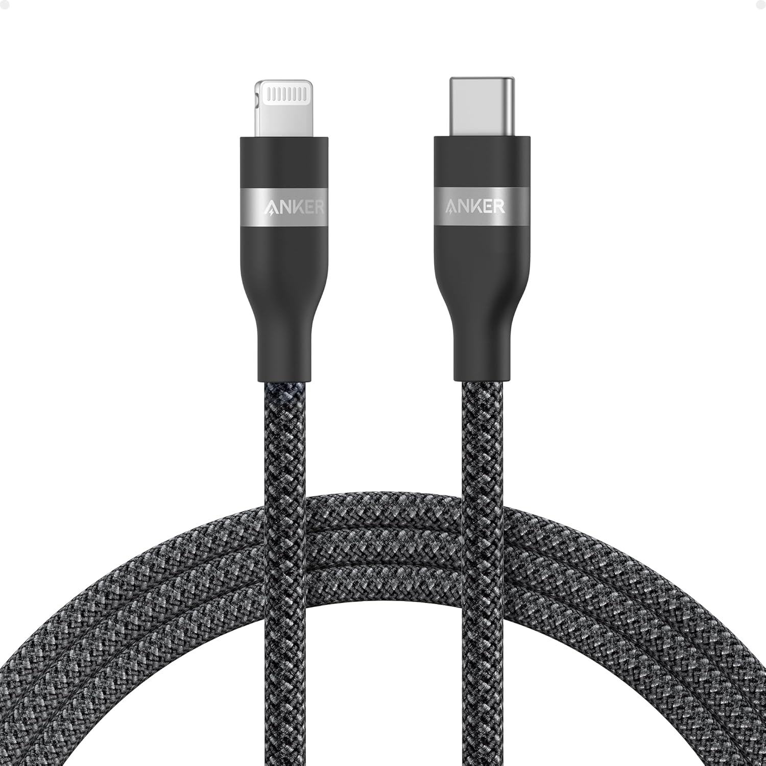Anker MFi認証 USB-C & ライトニングケーブル 1.8m ブラック 高耐久ナイロン iPhone/iPad対応
