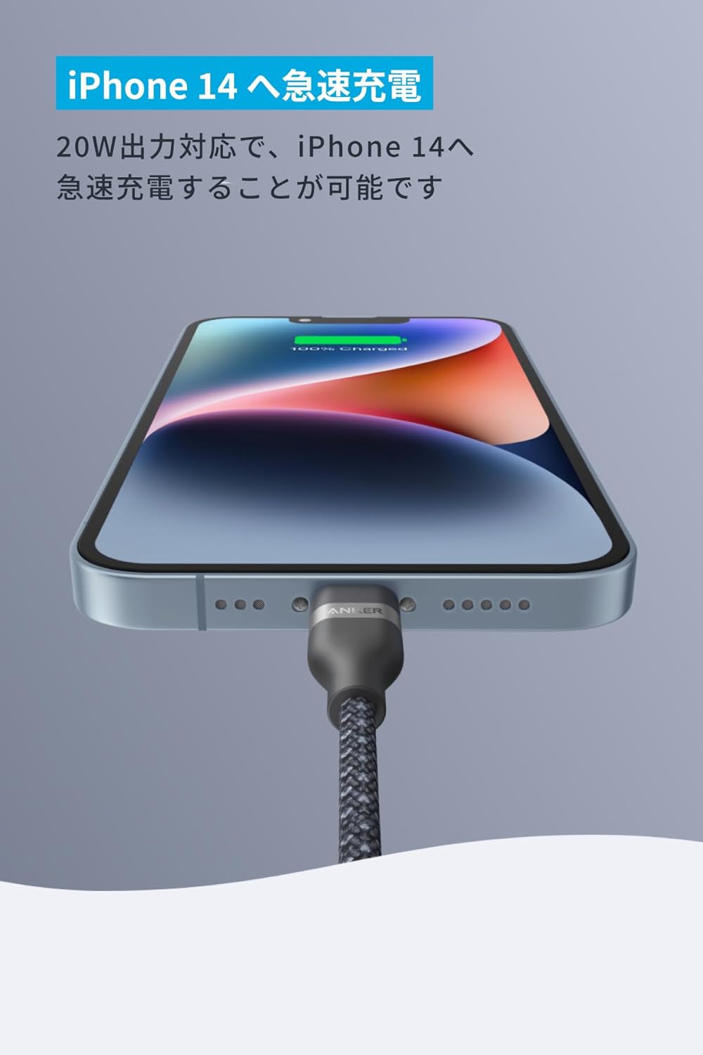Anker MFi認証 USB-C & ライトニングケーブル 1.8m ブラック 高耐久ナイロン iPhone/iPad対応