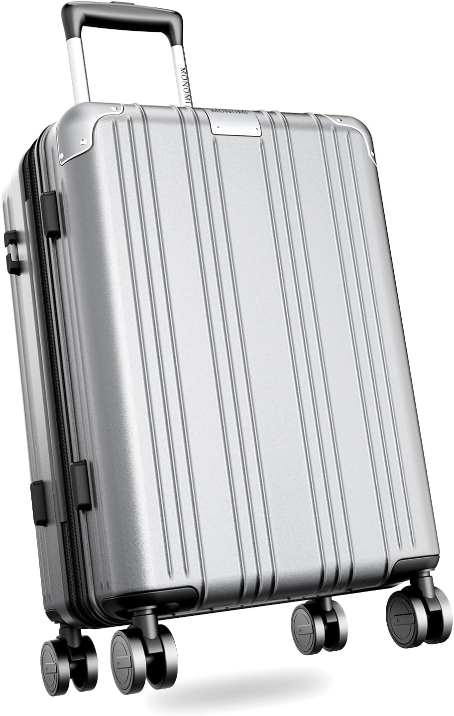 海外旅行対応 軽量キャリーケース Mサイズ 拡張機能付き 65L グレー 360度回転 ダブルキャスター TSAロック