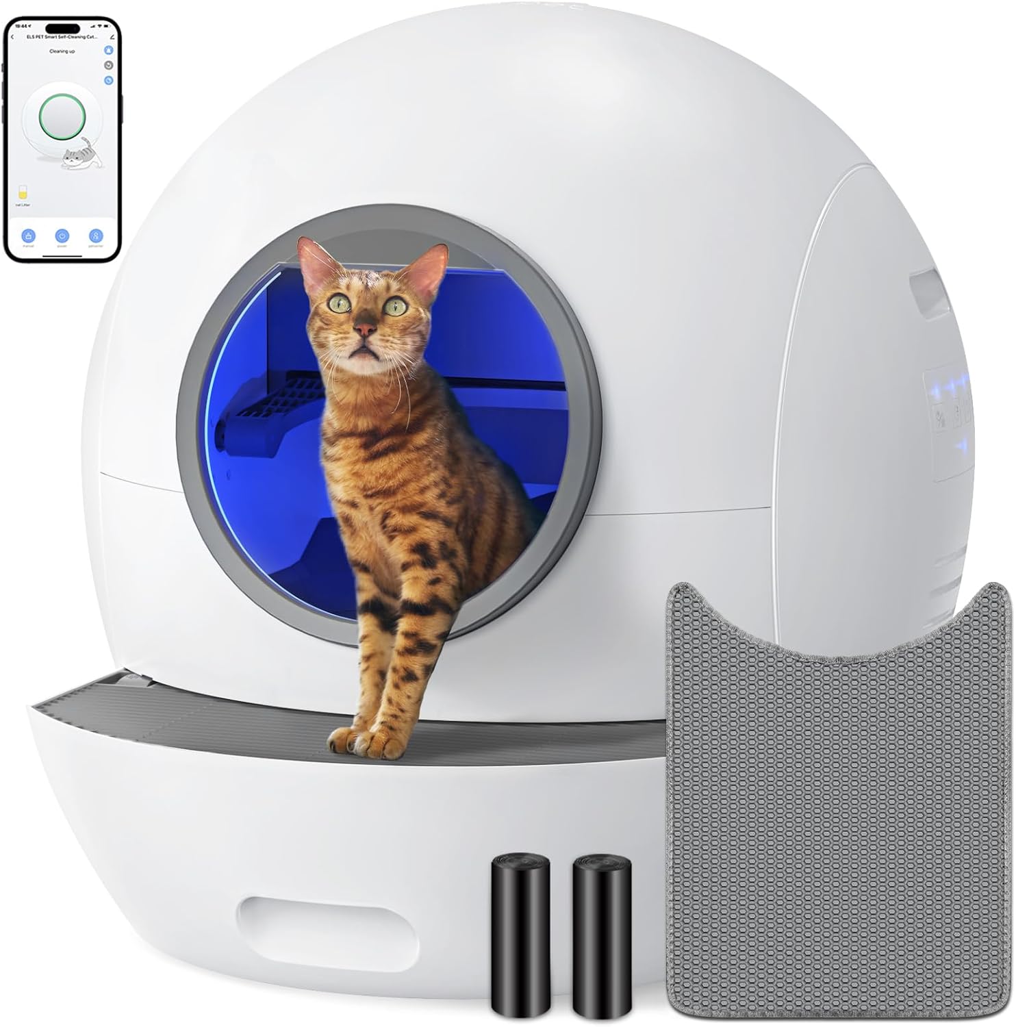 自動猫トイレ 60L スマート APPコントロール 猫用トイレ 安全機能 複数猫対応