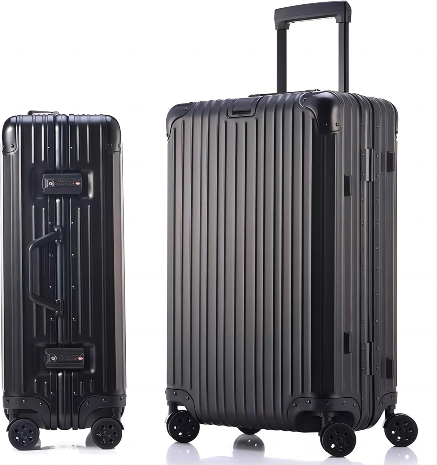 旅行用オールアルミ合金キャリーケース 大型 100L TSAロック搭載 黒 XLサイズ