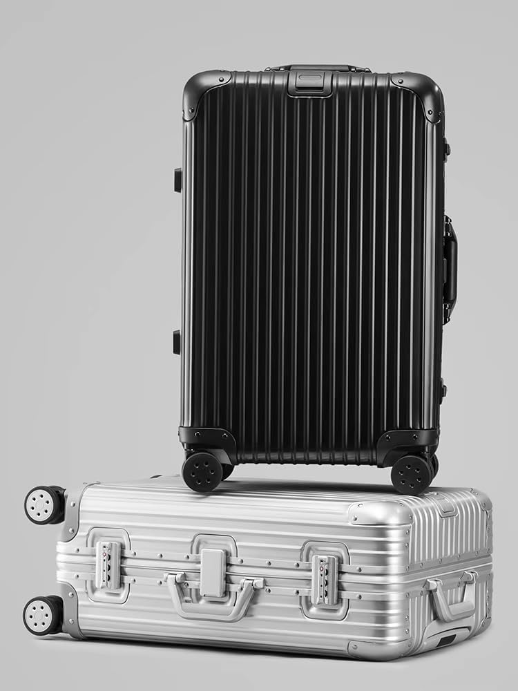 旅行用オールアルミ合金キャリーケース 大型 100L TSAロック搭載 黒 XLサイズ