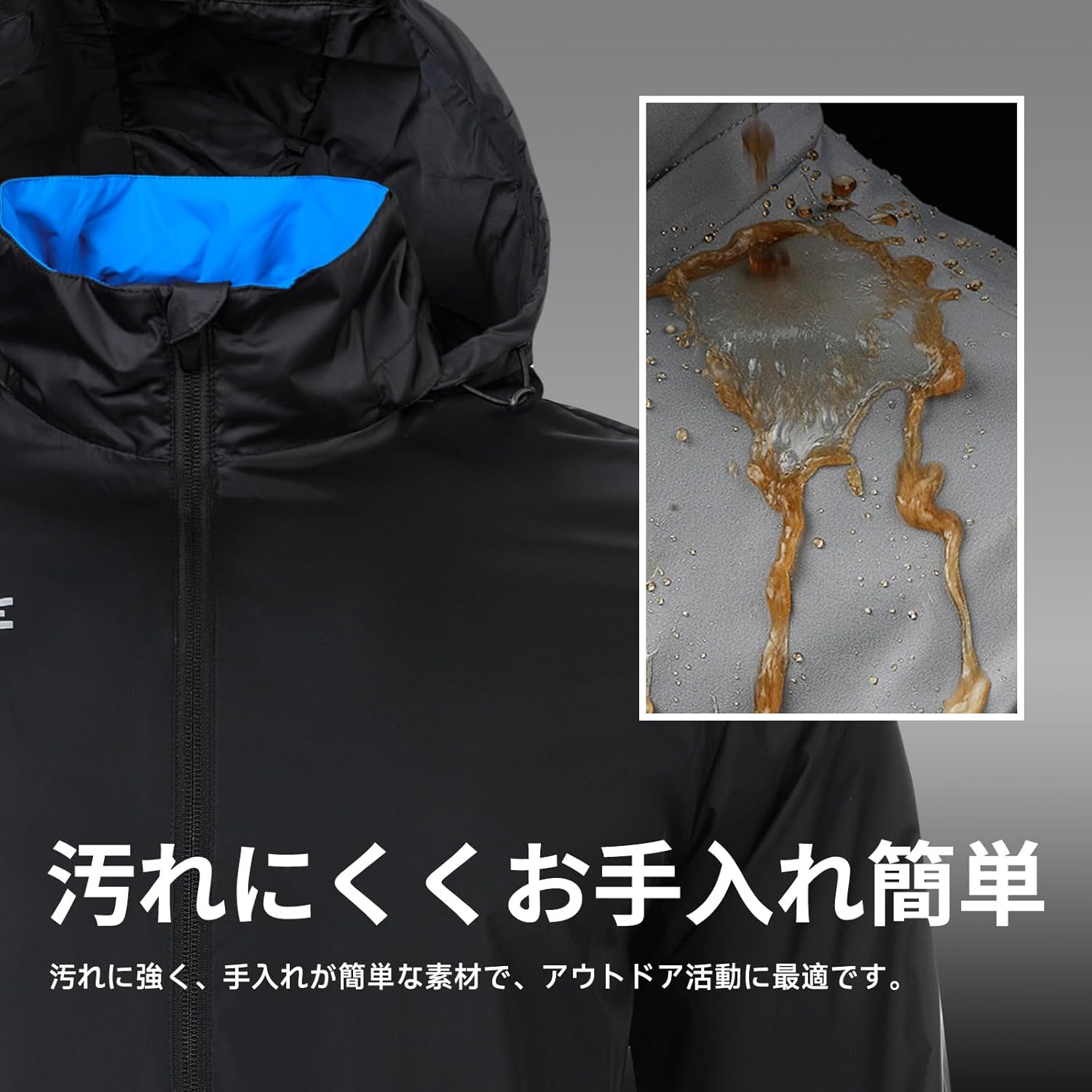 メンズ軽量防風ウィンドブレーカー - 撥水マウンテンパーカー（アウトドア・登山・キャンプ用）