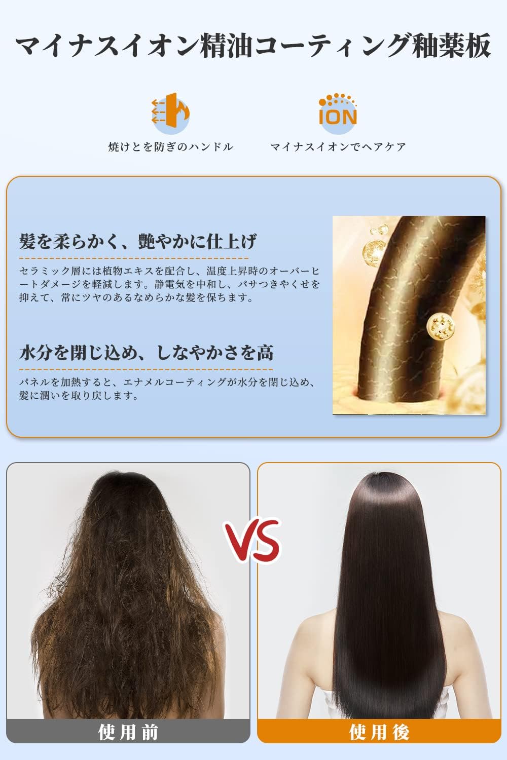 2025年版 2WAY ヘアアイロン ストレート・カール 両用 LCDモニター 170℃～230℃ 温度調節 360度回転コード ホワイト