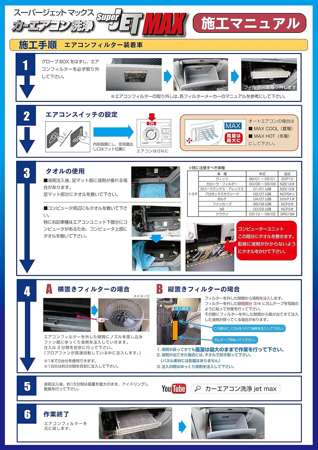 カーエアコン消臭剤 JETMAX 200ml 無香料