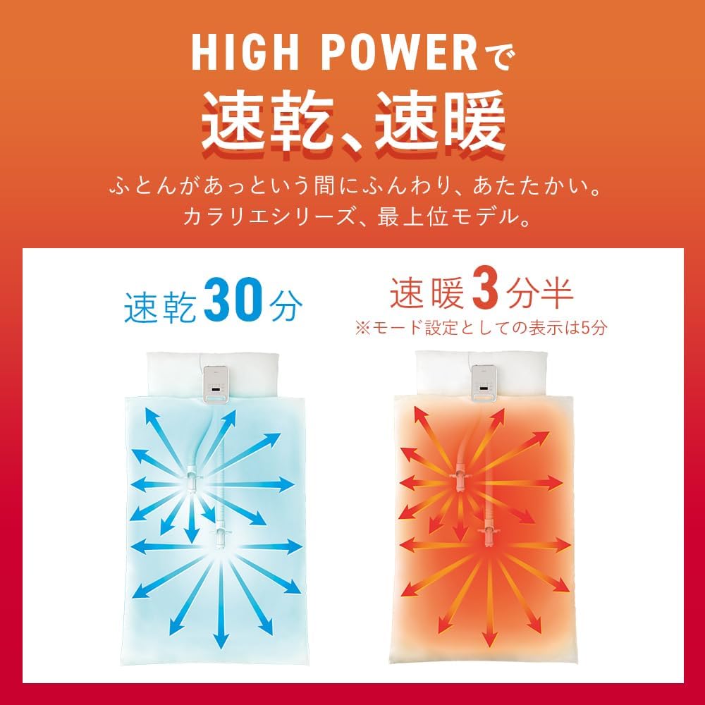 ハイパワーふとん乾燥機 ダニ対策ツインノズル FK-WH2-W ホワイト