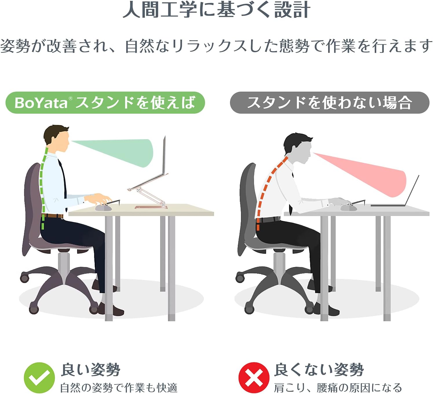 BoYata アルミ合金製ノートパソコンスタンド 無段階調整 折りたたみ式 17インチ以下対応 シャンパンゴールド