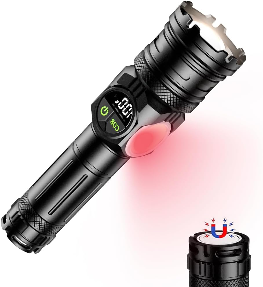 新型強力LED懐中電灯【2025年モデル・500万ルーメン・多機能】充電式・防水・ハンディタイプ