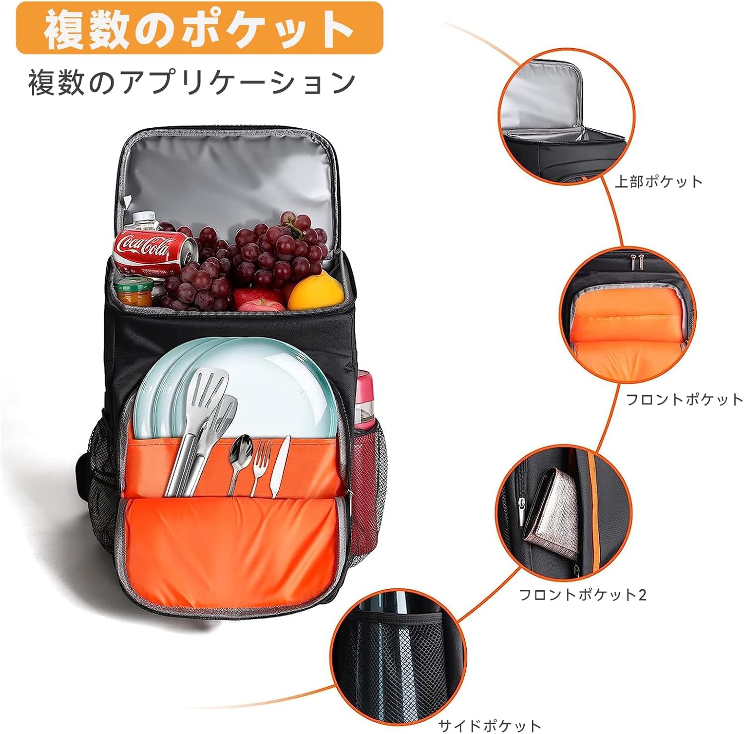 保冷機能付き折り畳みリュック 36L/20L/17L アウトドア用 軽量防水 LCW0328