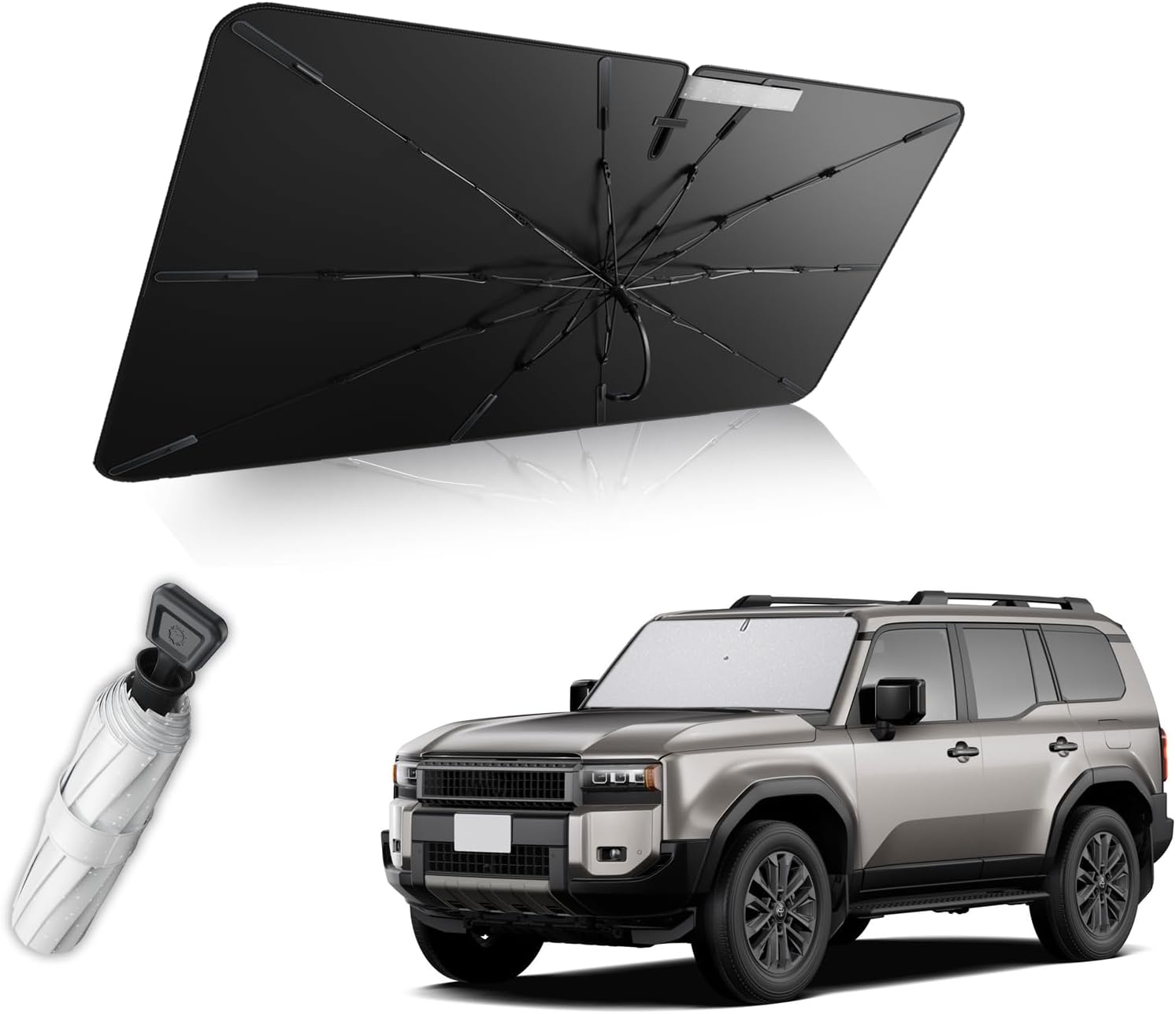 トヨタ ランクル250専用 強化型フロントガラスサンシェード UVカット 収納袋付き