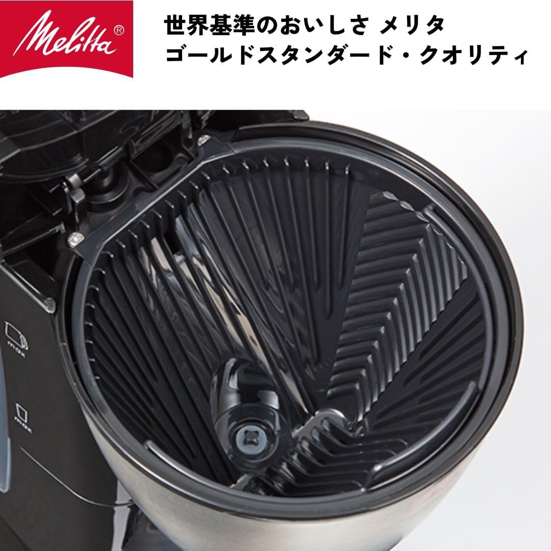 ノアプラス コーヒーメーカー ブラック【5杯用・ステンレス二重構造ポット・蒸らし機能】