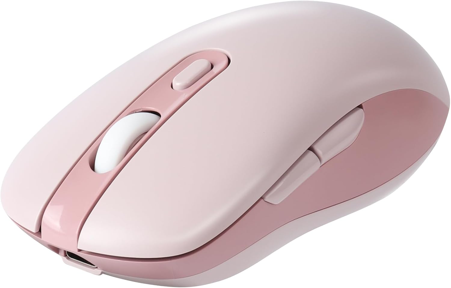 Bluetooth静音小型ワイヤレスマウス Type-C充電式 6ボタン（ピンク）