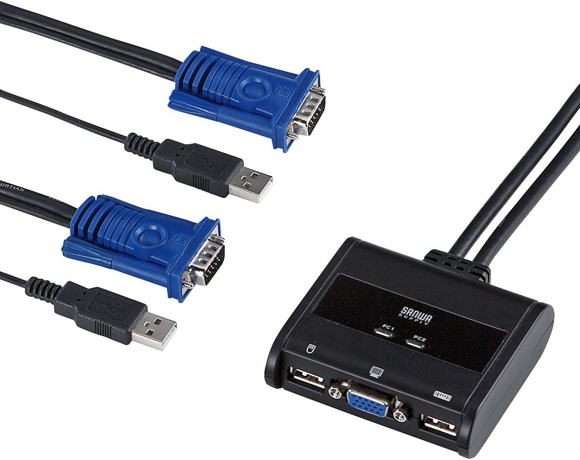 パソコン自動切替器 2:1 SW-KVM2UUN