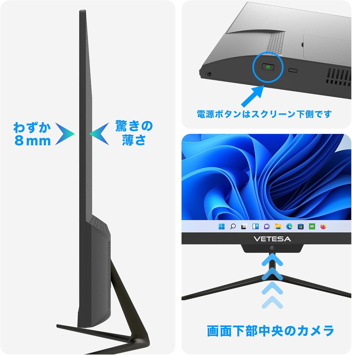 在宅勤務向け21.5型フルHD液晶一体型PC（Windows 11・Office 2019・Celeron N4020・メモリ4GB・SSD512GB・WIFI・日本語キーボード・マウス付属）
