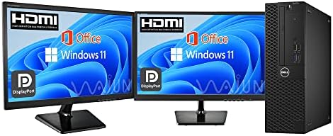 整備済み デル デスクトップPC 3050 & 22型液晶2台セット Win11 Pro/MS Office H&B 2019/ Core i5-6500/16GB/1TB SSD