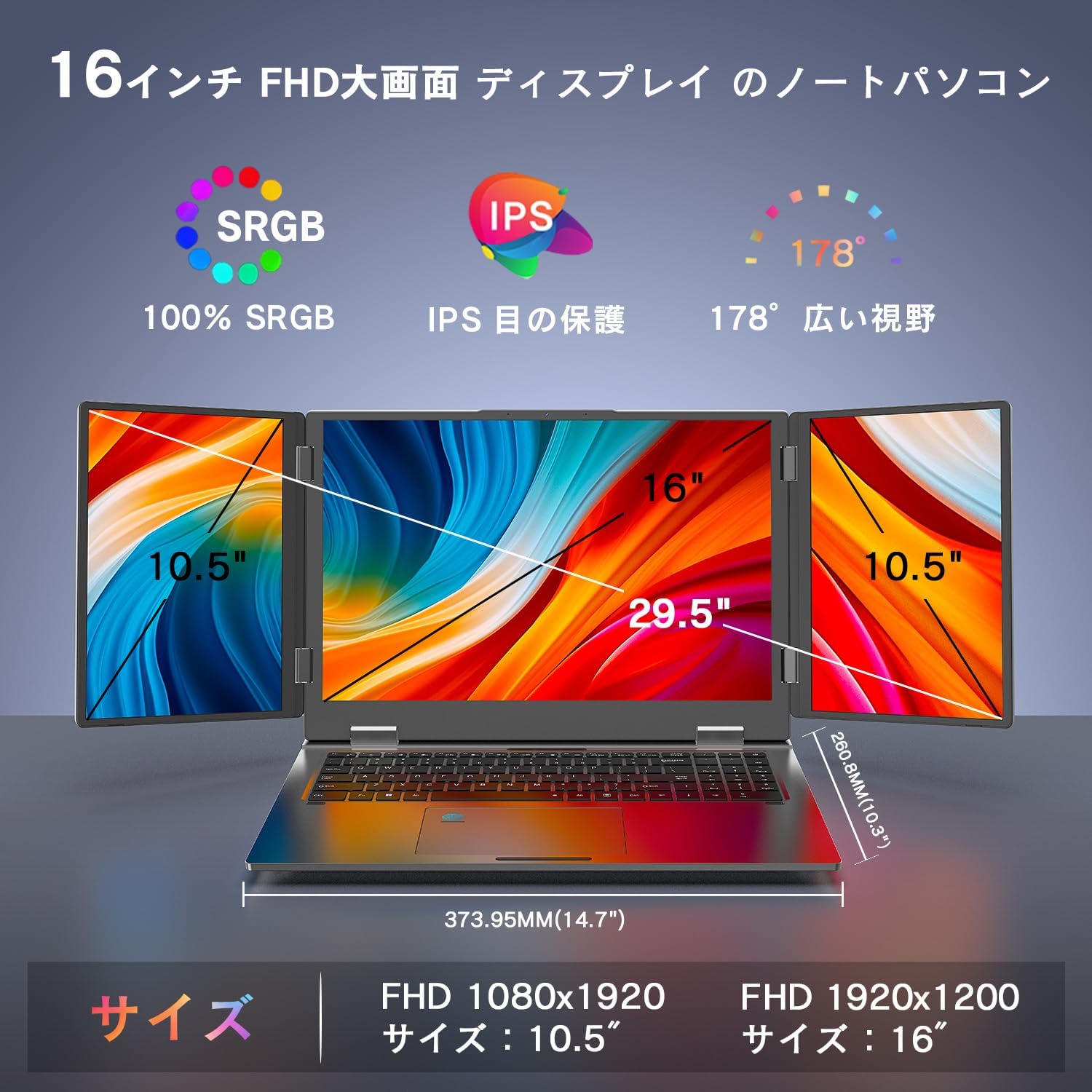 WEY ノートパソコン 3画面拡張 第12世代 Core i7 16GBメモリ 512GB SSD Windows11