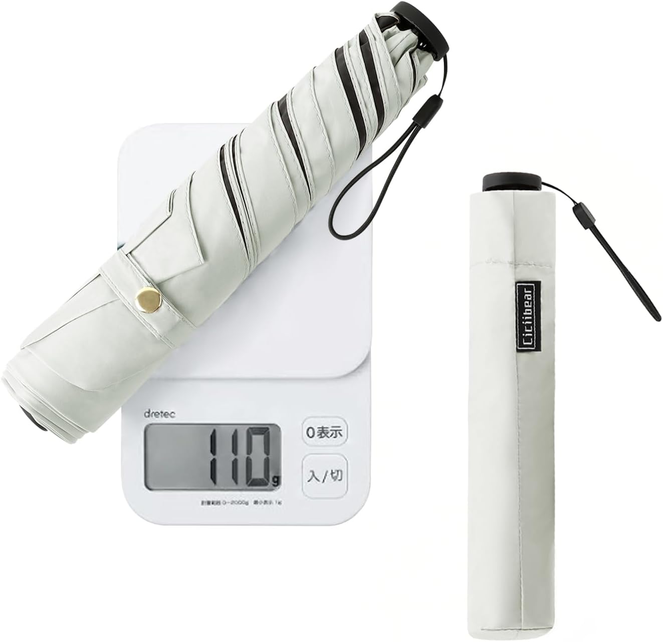 軽量110g UVカット折りたたみ日傘 メンズ・レディース用、持ち運び便利、晴雨兼用