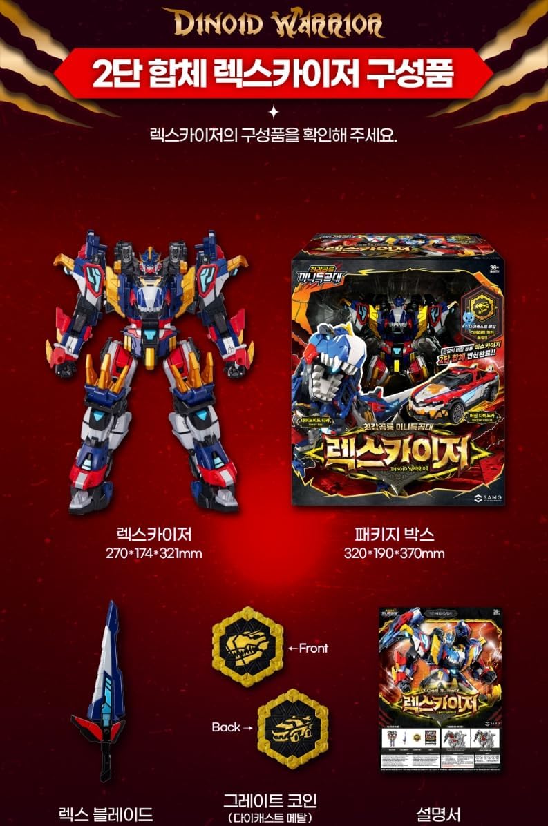 ミニフォース ダイノイド レックスカイザー 3モード変形ロボットおもちゃ