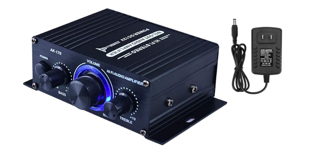 小型オーディオ用 Hi-Fi ステレオアンプ 20W＋20W ACアダプタ付属 コンパクトサイズ