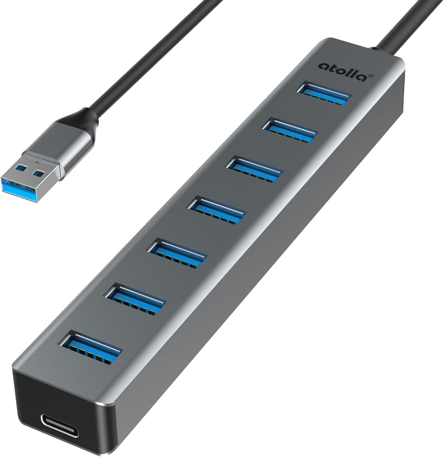 USB3.0ハブ 7ポート 軽量アルミニウム合金 在宅勤務対応 5Gbps超高速転送