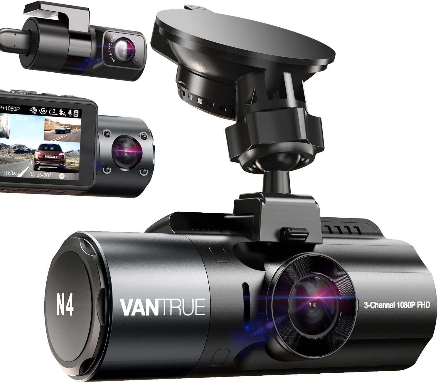 360度全方位保護 4K録画ドライブレコーダー VANTRUE N4 車載カメラ ［前後カメラ・24時間駐車監視・超強暗視・GPS・最大512GB対応］