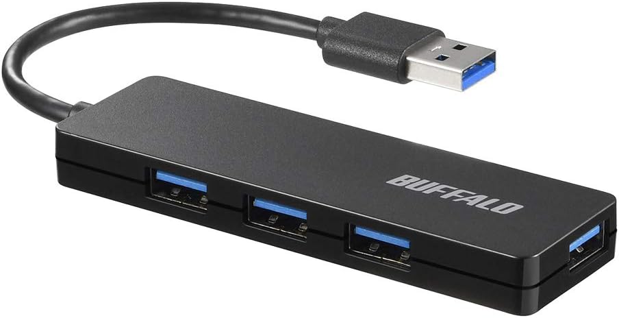 USB3.0スリム4ポートハブ 軽量バスパワー Windows/Mac/PS4/PS5対応
