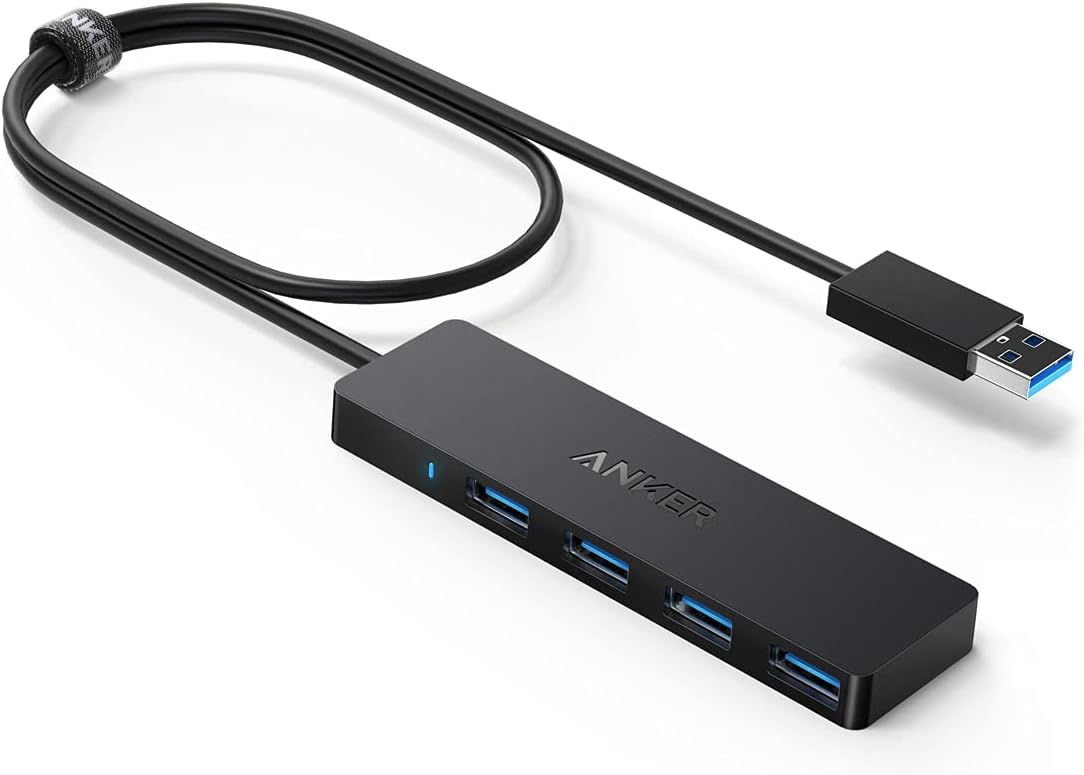 Anker USB3.0 ウルトラスリム 4ポートハブ 60cmケーブル 軽量コンパクト ノートPC対応