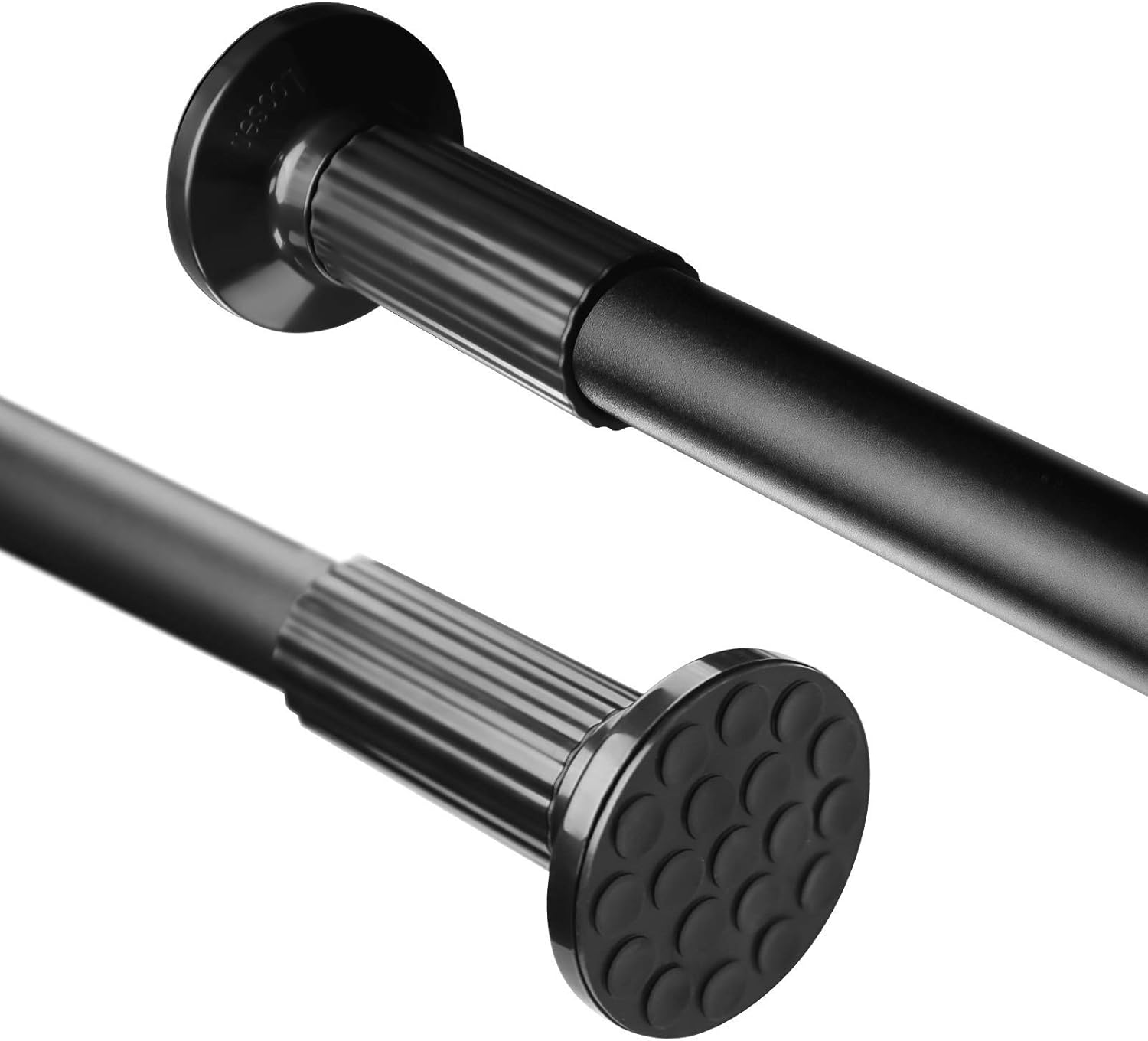 強力な伸縮式つっぱり棒 130~320cm ブラック 耐荷重30~10kg ドリル不要 室内・屋外用