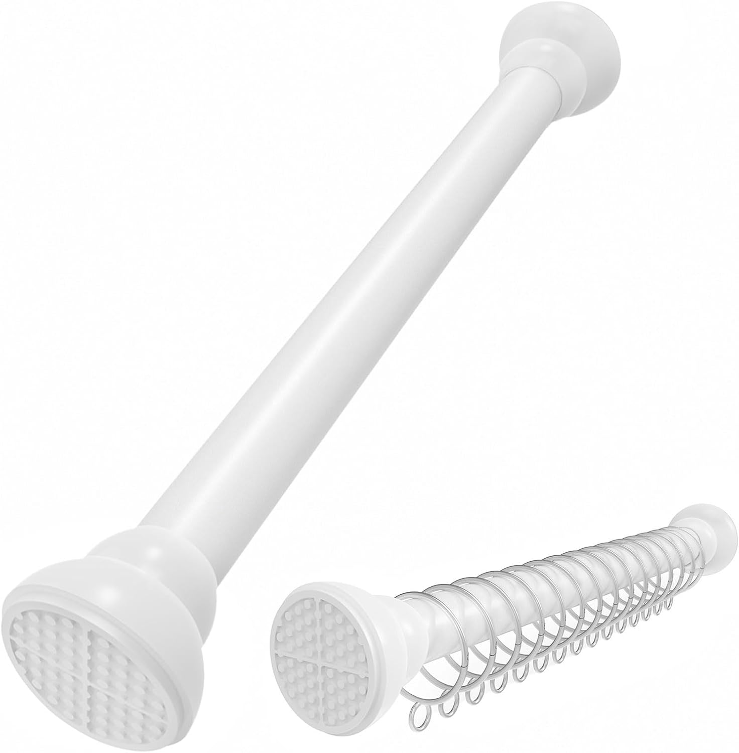 超強力ステンレス製ツッパリ棒 伸縮自在 幅50~305cm 耐震設計 40-50KG耐荷重 ホワイト