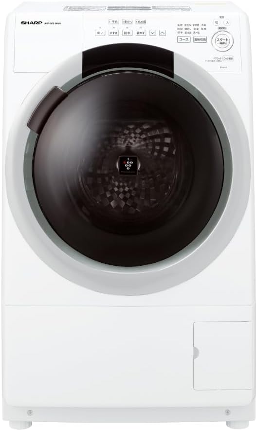シャープ 洗濯7kg・乾燥3.5kg ドラム式洗濯乾燥機 エコセンサー搭載 クリスタルホワイト