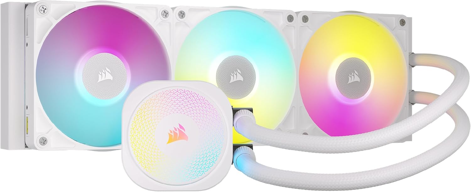 CORSAIR iCUE LINK TITAN 360 RX RGB 水冷式 CPUクーラー ホワイト – Intel/AMD対応 – iCUE LINKシステムハブ同梱