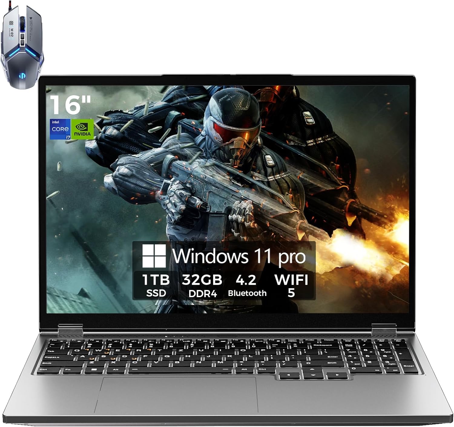 高性能ゲーミングノートパソコン 16インチ | Core i7/32GB/1TB SSD/GTX 1050/日本語キーボード/Windows 11 Pro