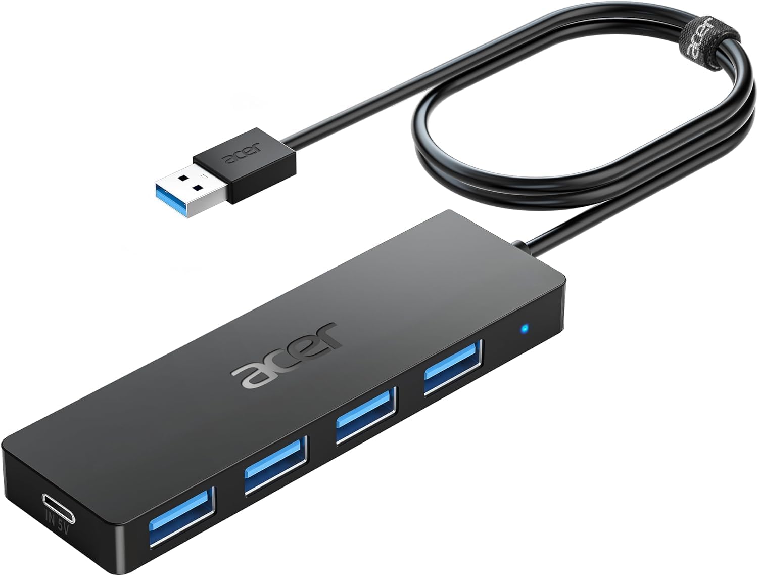 4ポート USB3.0 ハブ (5Gbps) 120cm 高速データ転送 軽量 コンパクト ノートPC・ゲーム機対応