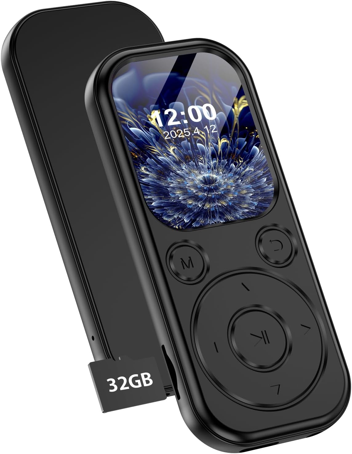 ポータブル32GB MP3プレーヤー Bluetooth 5.3 小型ロスレス音質 ブラック