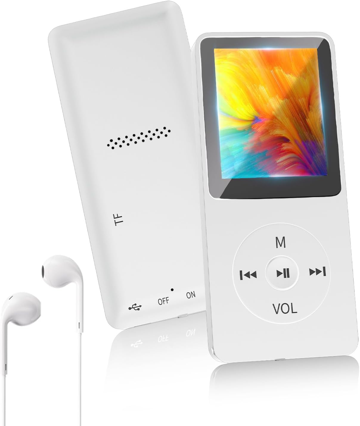 Bluetooth 5.1対応 32GB MP3プレーヤー 小型軽量 多機能 有線イヤホン付 ホワイト