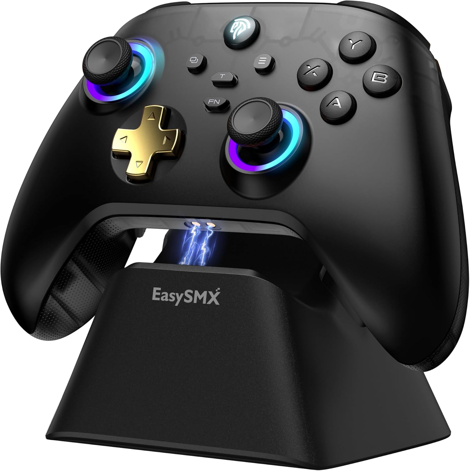 EasySMX D05 ワイヤレスゲームパッド - RGBバックライト、充電ドック付、PC/Switch/iOS/Android対応