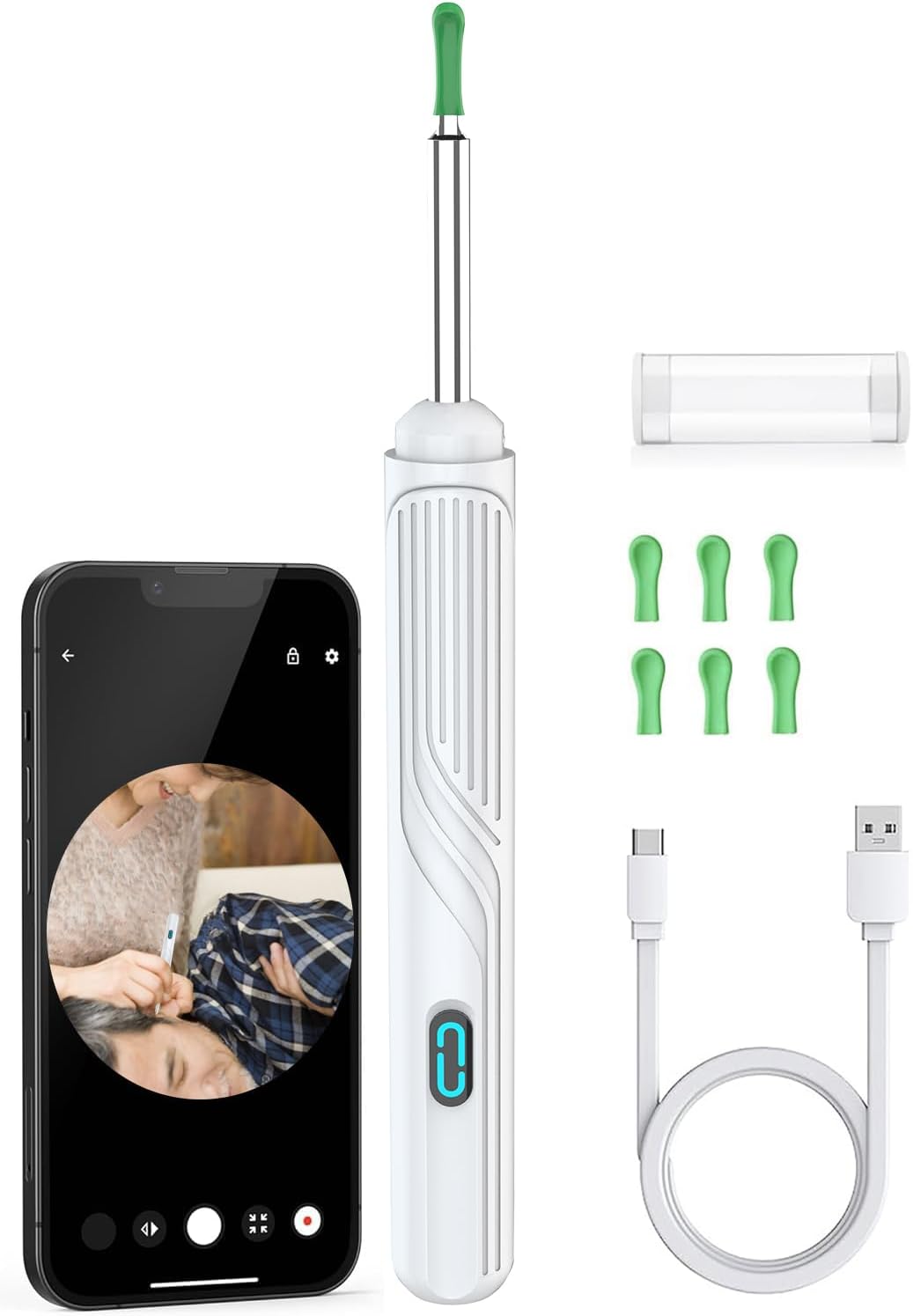 自宅で簡単耳ケア 軽量耳かきカメラ WIFI接続 IP67防水 iOS/Android対応【2年保証】