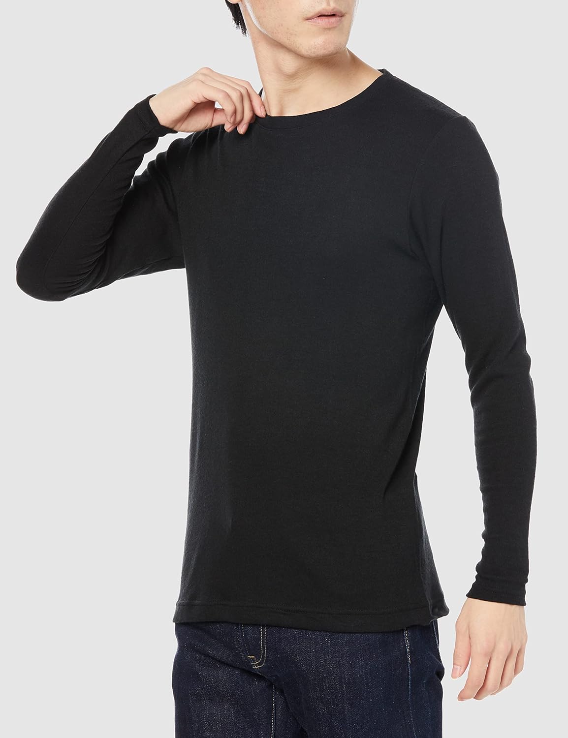 防寒着 メンズロングTシャツ フリース素材 起毛 厚手 うれしい暖かさ
